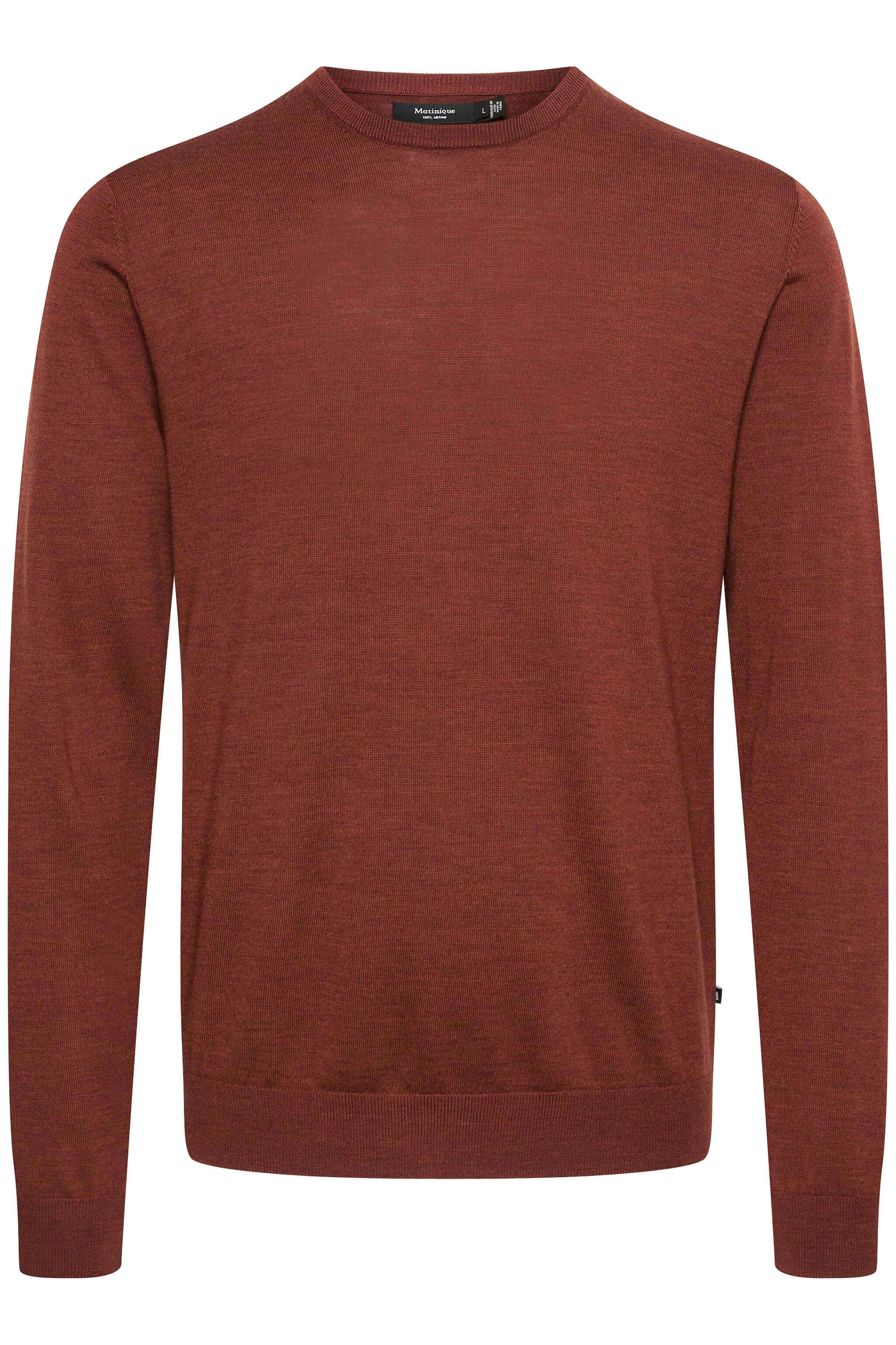MATINIQUE Miesten Neulepusero, MARGRATE MERINO NOS Cambridge Brown Melange - Image 3
