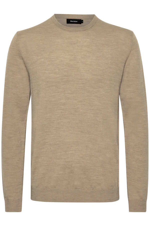 MATINIQUE Miesten Neulepusero, MARGRATE MERINO NOS Khaki Melange - Image 3