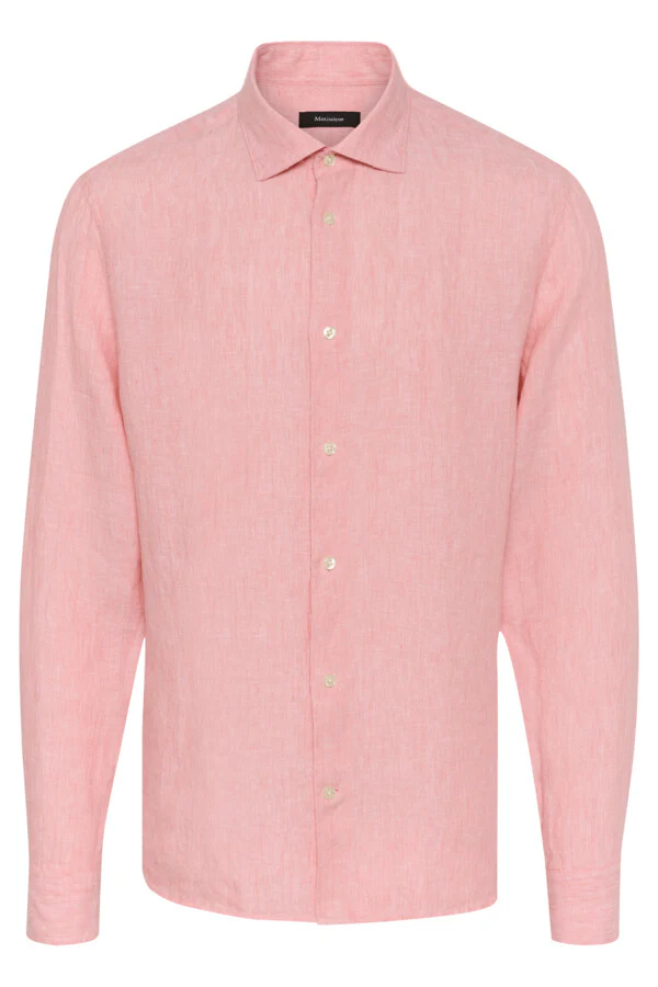 MATINIQUE Miesten Pellavapaita MARC SHORT LINEN Geranium Pink - Image 3