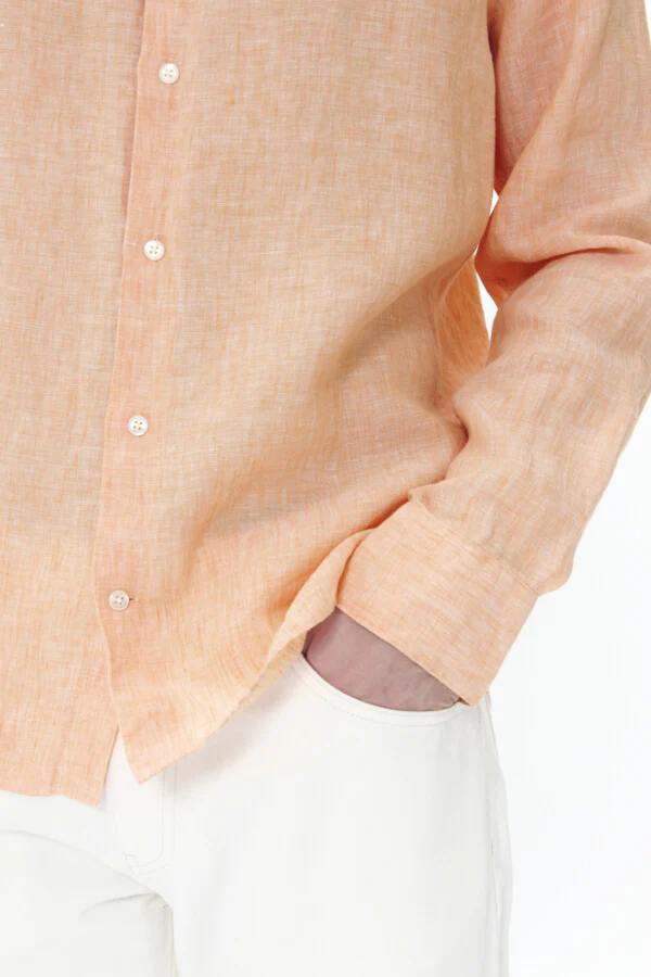MATINIQUE Miesten Pellavapaita MARC SHORT LINEN Shell Coral - Image 11
