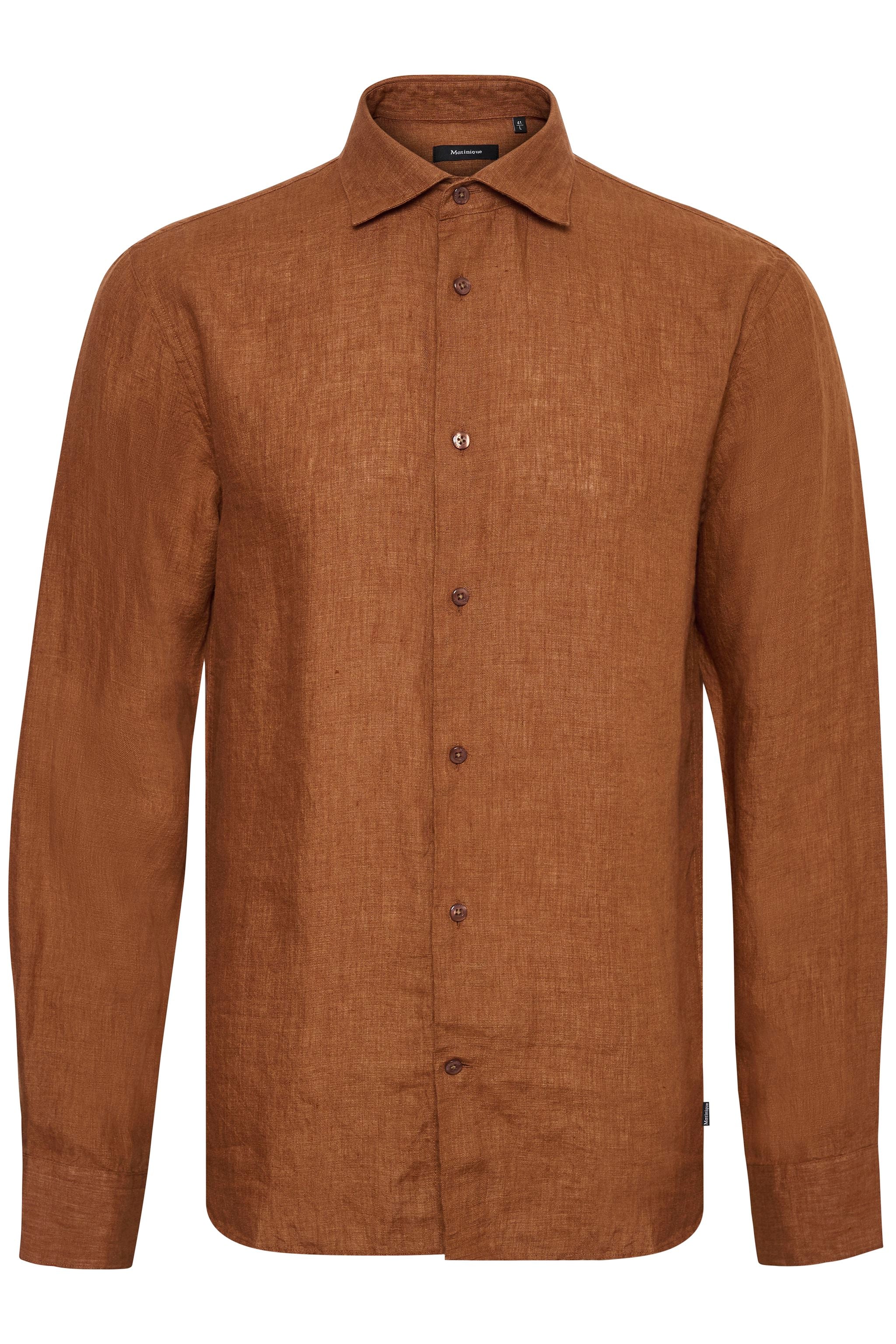 MATINIQUE Miesten Pellavapaita MARC SHORT LINEN Shell Coral - Image 5