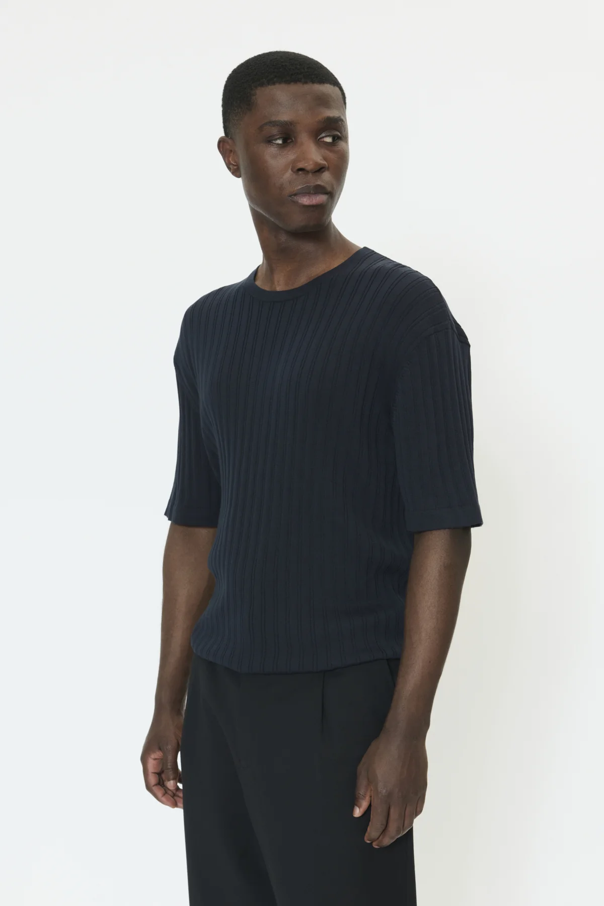 Matinique miesten t-paita MATrivolt Knitted T-Shirt, Dark Navy