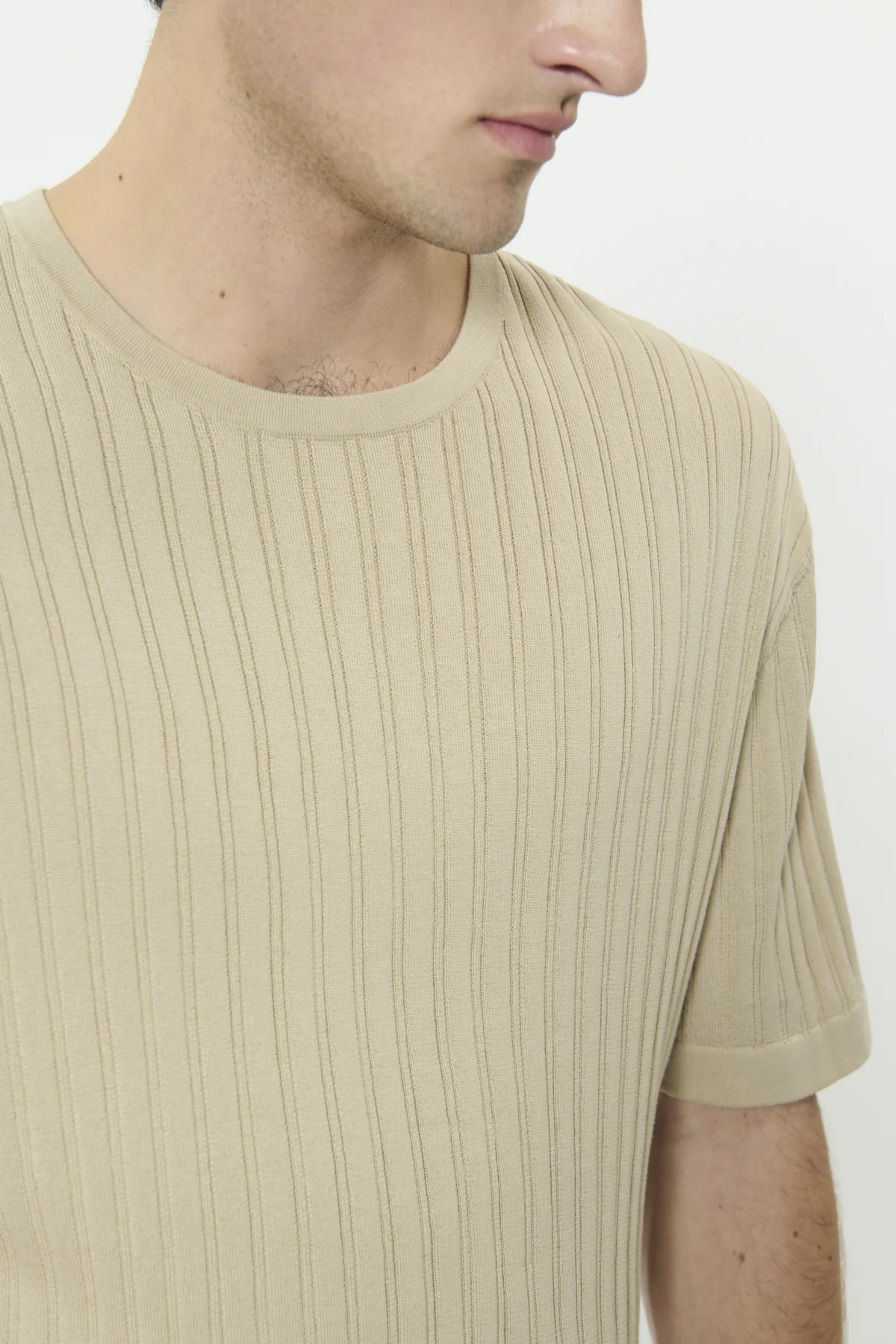 Matinique miesten t-paita MATrivolt Knitted T-Shirt, Plaza Taupe - Image 3