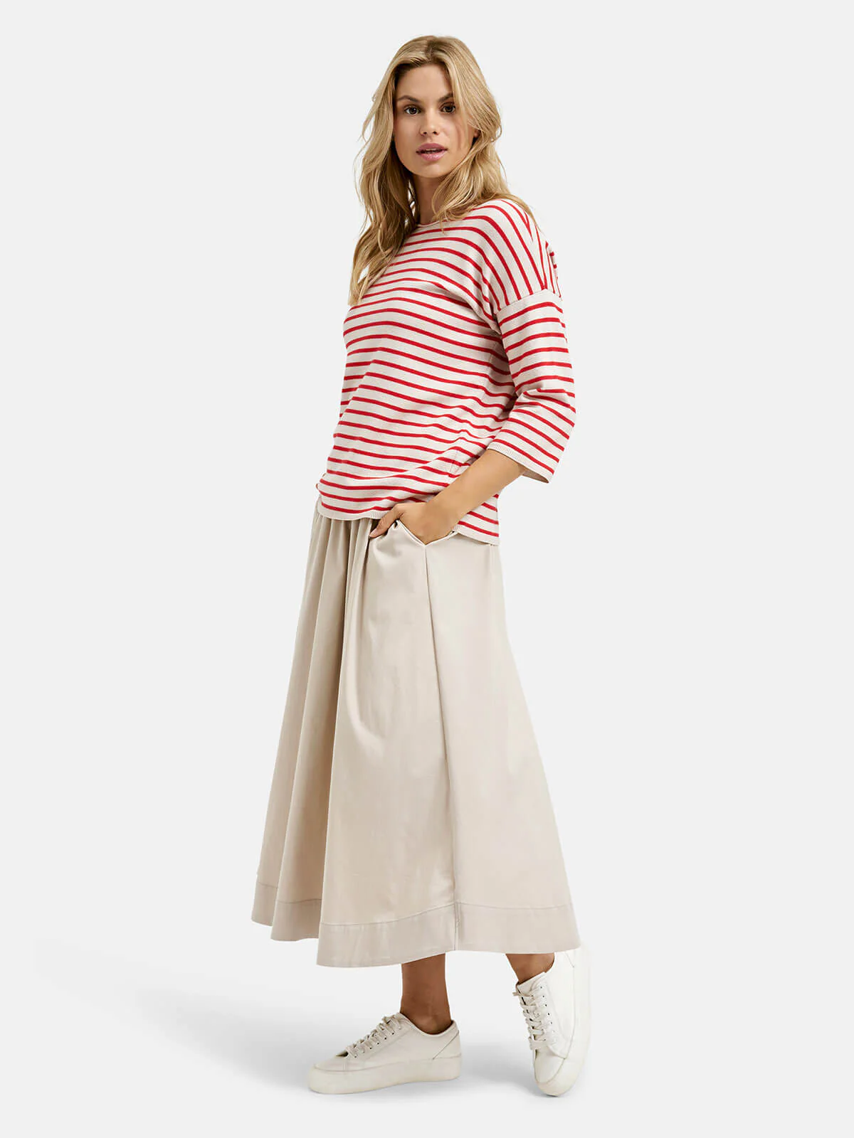 Milano Italy naisten hame, MID SKIRT Hiekka - Image 3