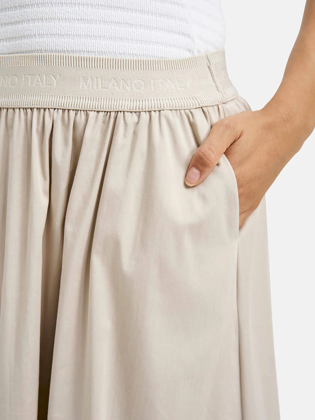 Milano Italy naisten hame, MID SKIRT Hiekka - Image 6