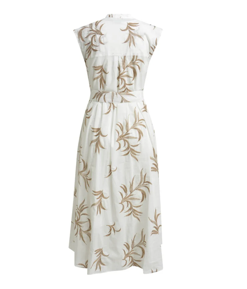 Milano Italy naisten mekko, MIDIDRESS WHITE PRINT Valkopohjainen Kuosi - Image 2