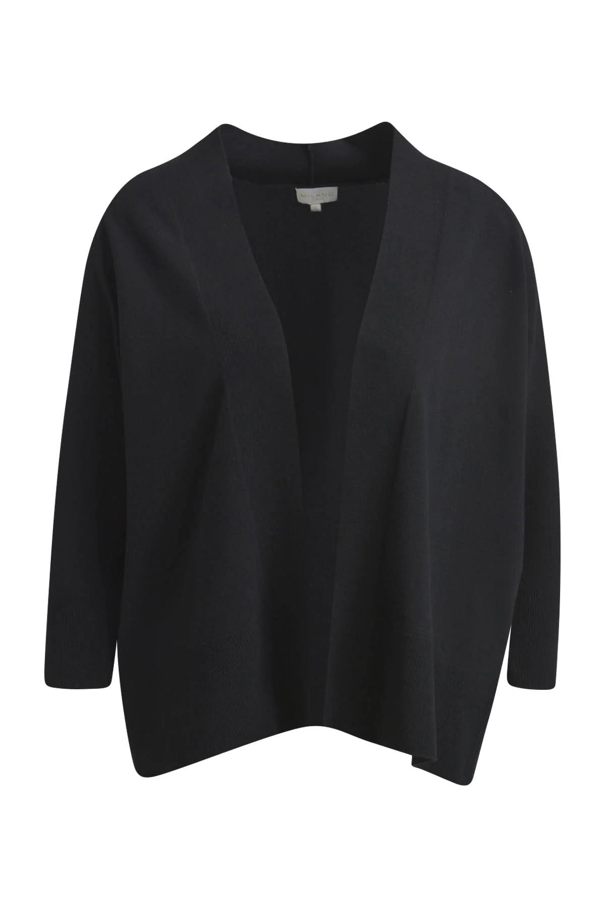 Milano Italy Naisten Neuletakki, OPEN SHORT CARDIGAN BLACK Musta