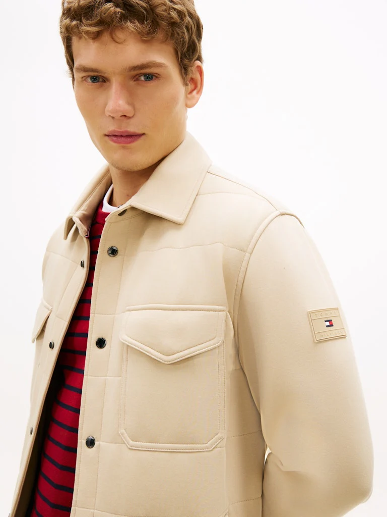 Tommy Hilfiger miesten paitatakki Mix Media Intechno Shirt Jckt, beige - Image 4