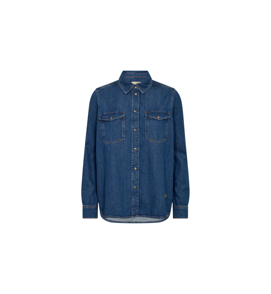 Mos Mosh naisten farkkupaita, MMNATALIE DENIM SHIRT Indigo - Image 2
