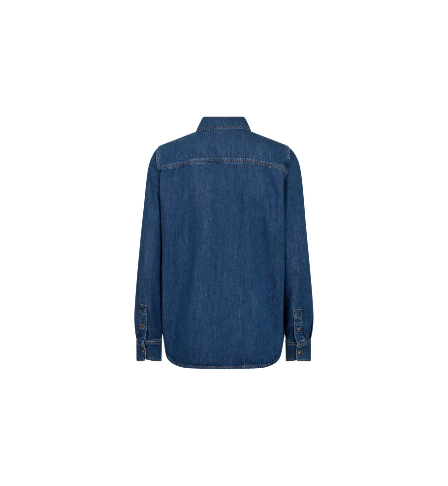 Mos Mosh naisten farkkupaita, MMNATALIE DENIM SHIRT Indigo - Image 3