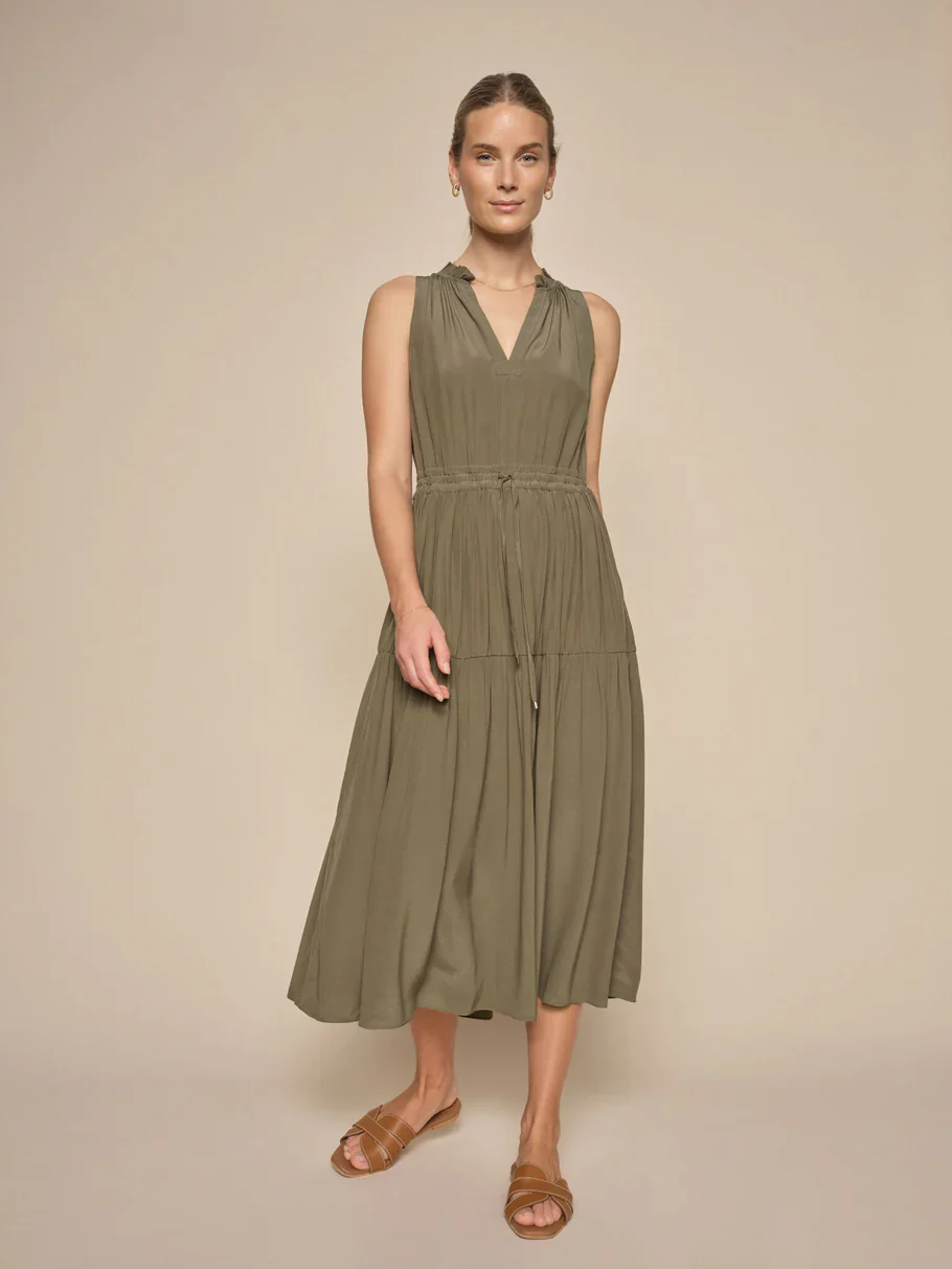 Mos Mosh Naisten Mekko, SABRI SOLIDA DRESS Khaki