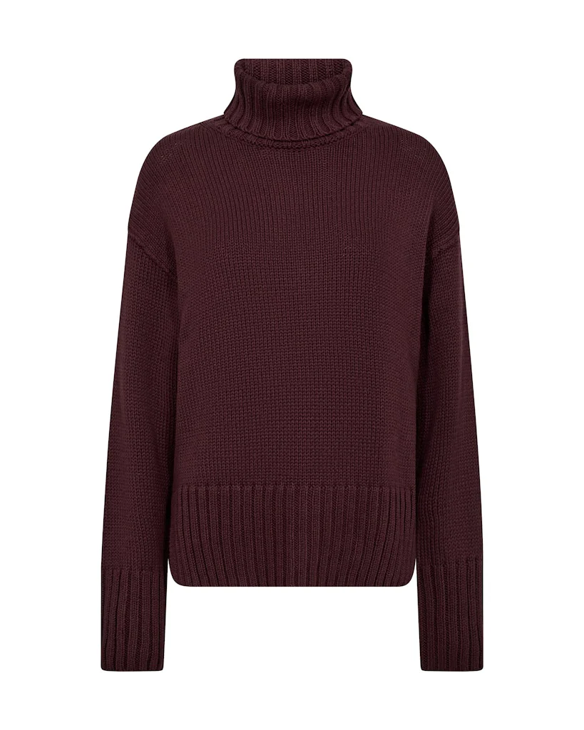 Mos Mosh naisten neule, MMROLA BINE ROLLNECK KNIT Viininpunainen