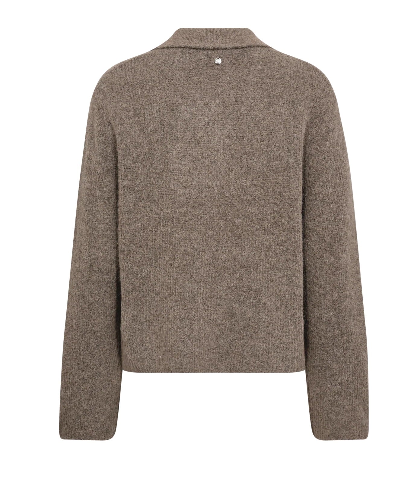 Mos Mosh naisten neulepusero, MMTHORA AIDY POLO KNIT Vaalea Beige - Image 4