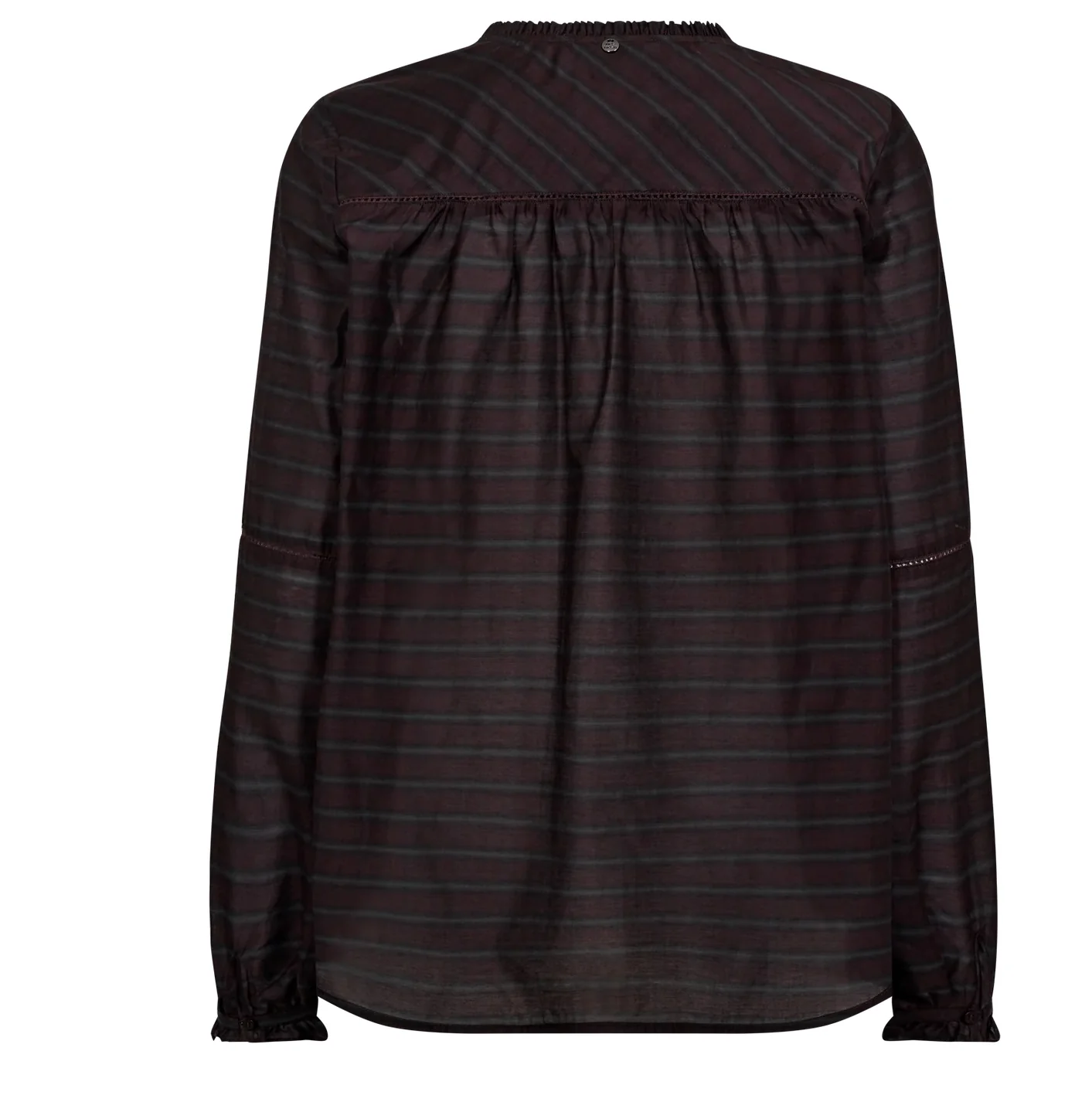 Mos Mosh naisten paitapusero, MMBENEDETTA SILKY SHIRT Raidallinen Luumu - Image 4