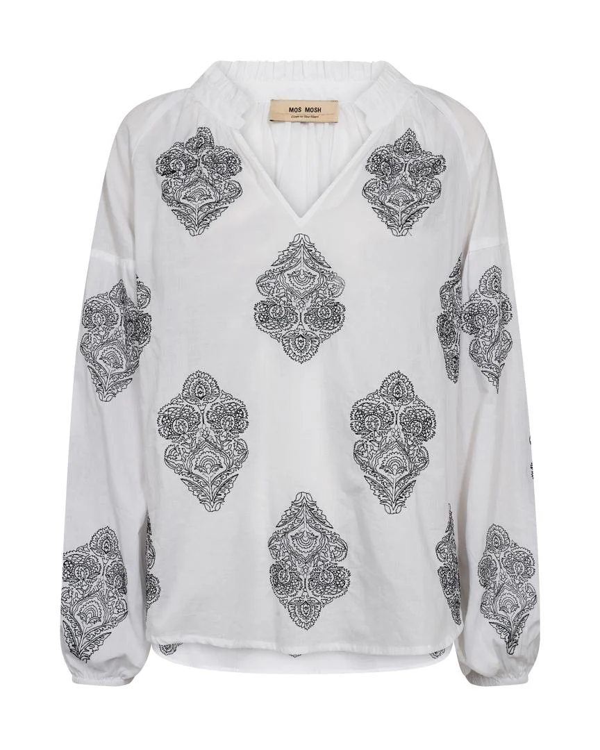 Mos Mosh naisten pusero, MMASHI VOILA BLOUSE Mustavalkoinen