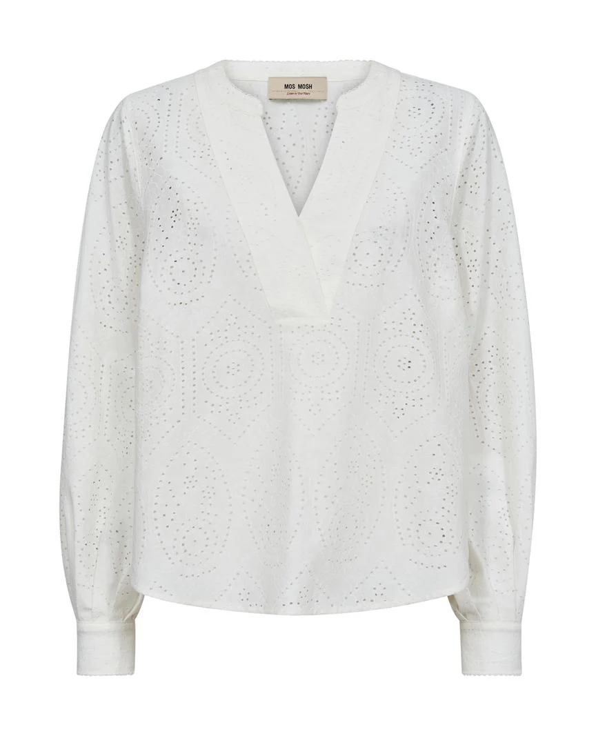 Mos Mosh naisten pusero, MMYEN SINA LACE BLOUSE Luonnonvalkoinen