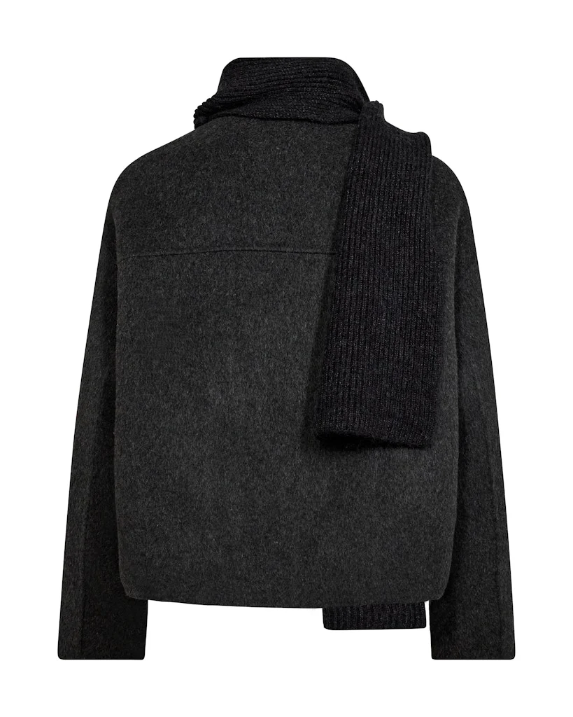 Mos Mosh naisten villatakki, MMMARIA LOISA WOOL JACKET Tummanharmaa - Image 2