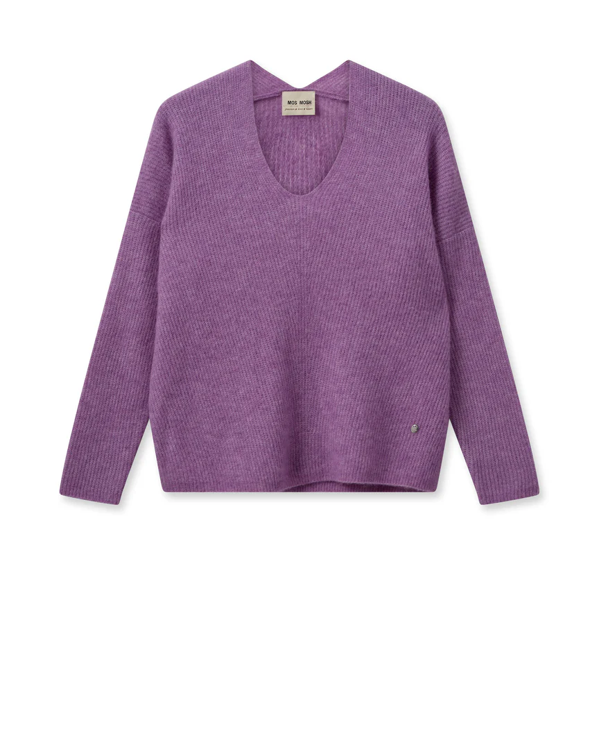 Mos Mosh neule, THORA V-NECK KNIT Liila