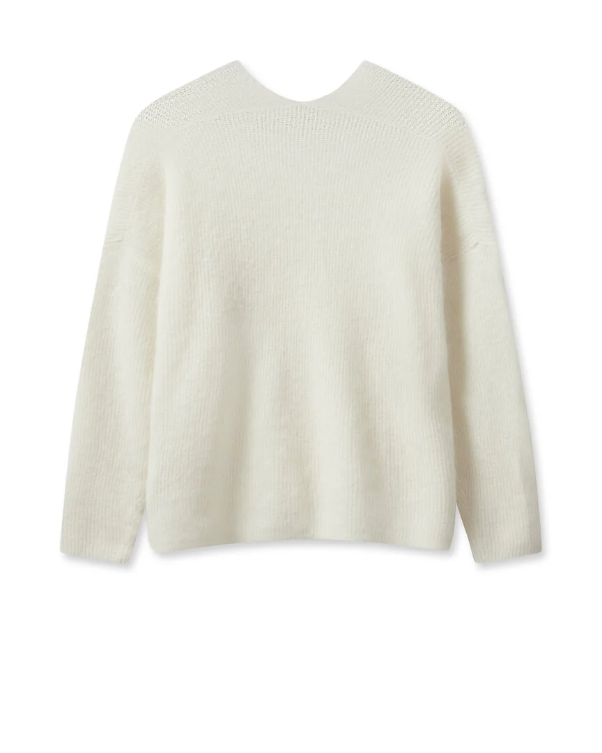 Mos Mosh neule, THORA V-NECK KNIT Luonnonvalkoinen - Image 3
