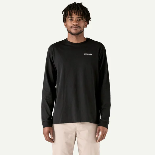 Patagonia miesten pitkähihainen paita M's L/S P-6 Logo Responsibili-Tee, musta - Image 2