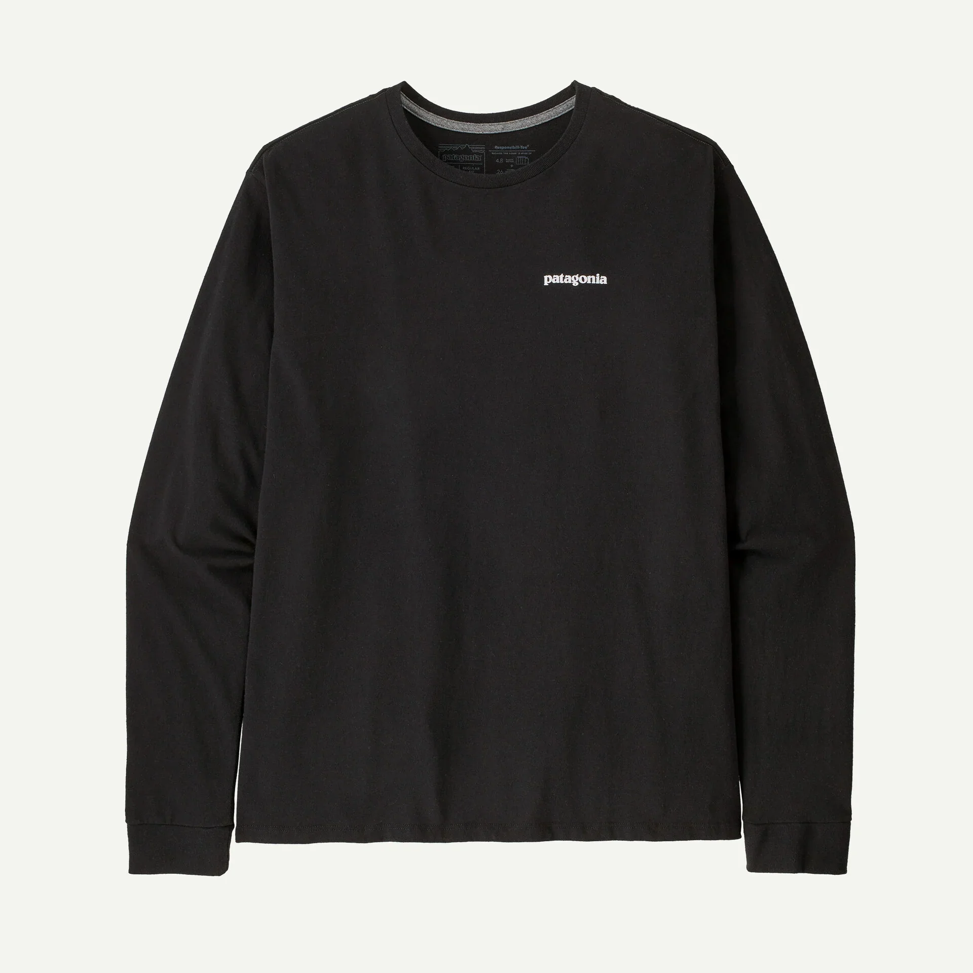 Patagonia miesten pitkähihainen paita M's L/S P-6 Logo Responsibili-Tee, musta - Image 4