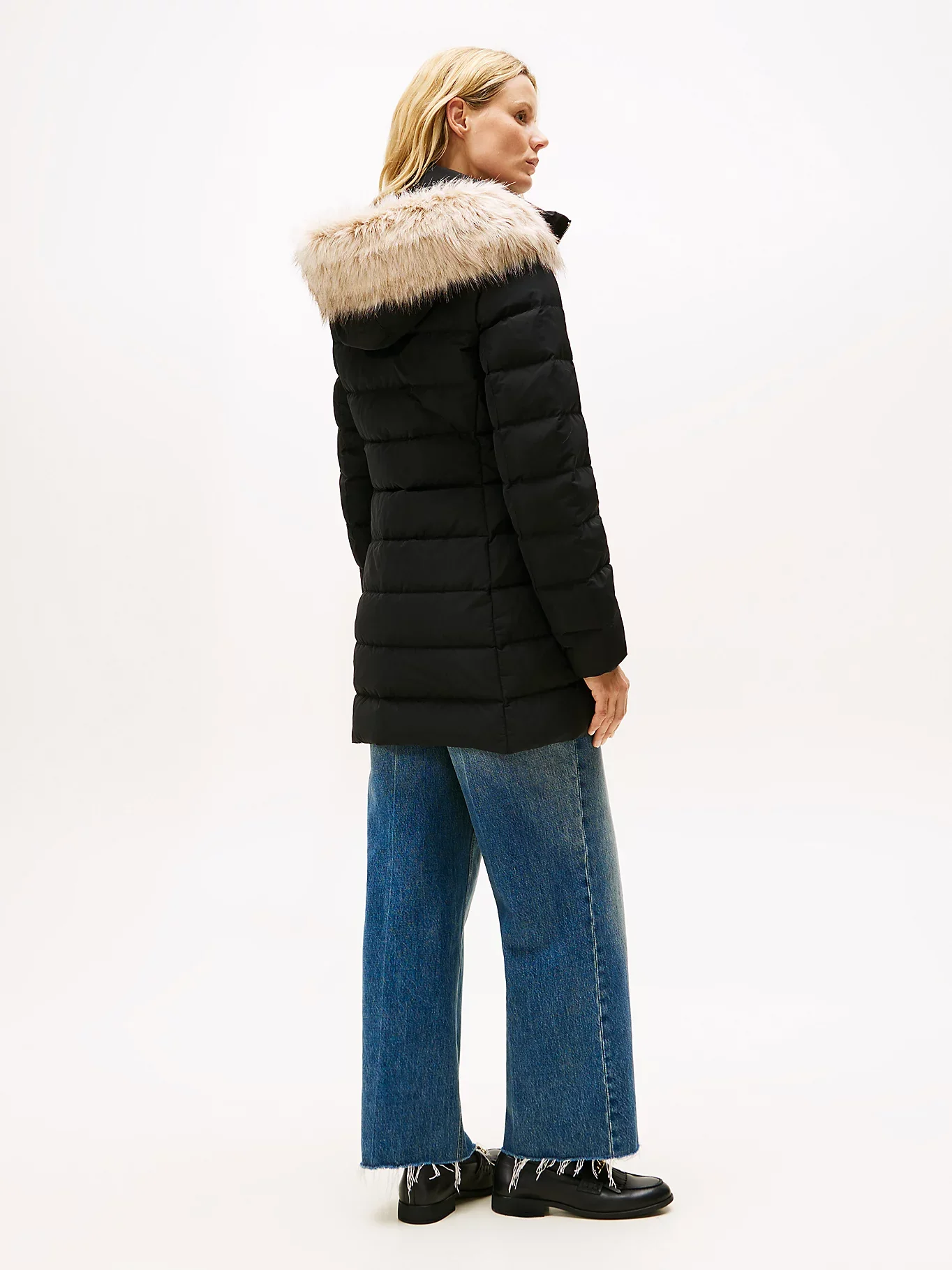 Tommy Hilfiger naisten takki MW DOWN SLIM COAT WITH, musta - Image 4