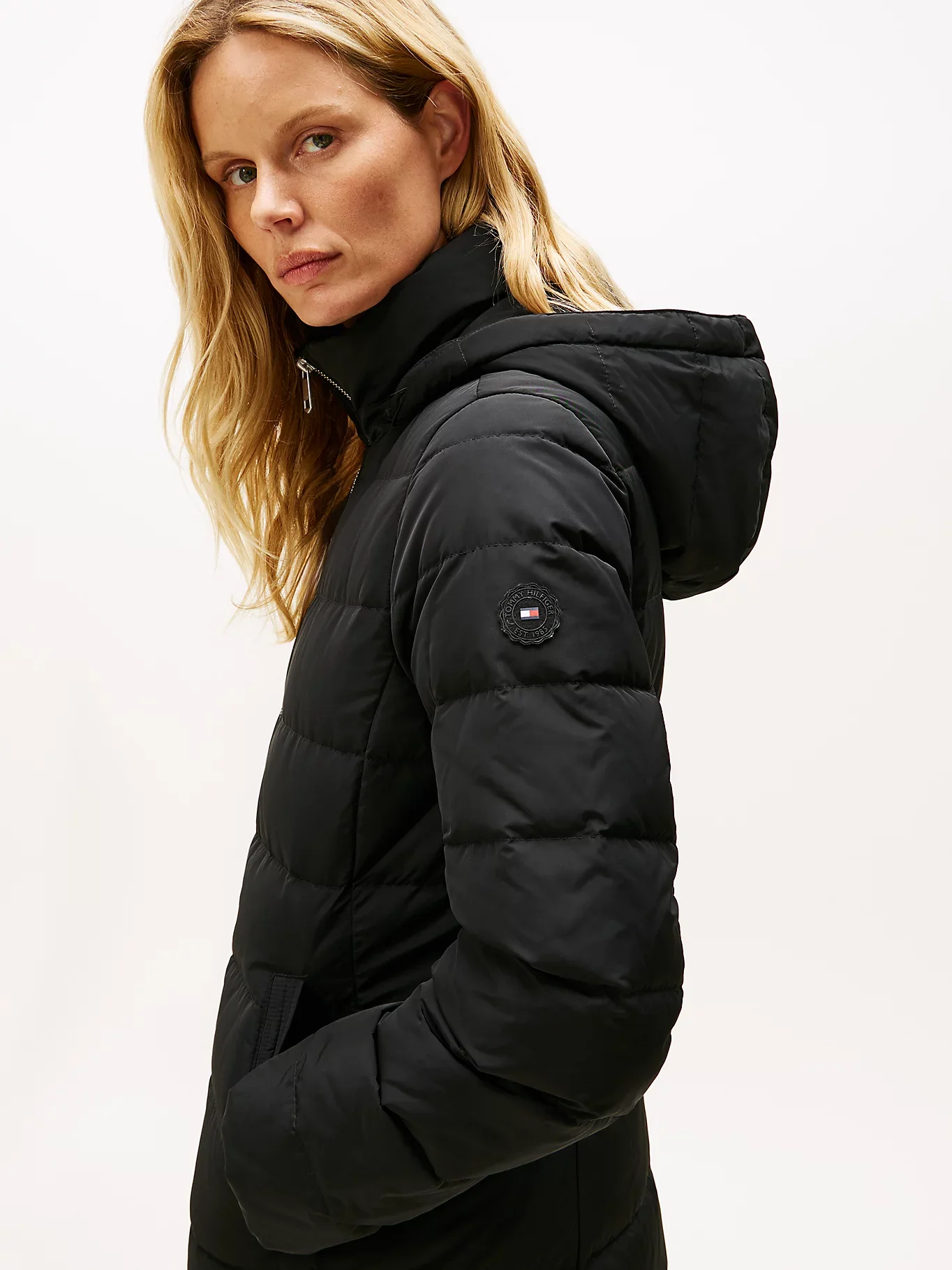 Tommy Hilfiger naisten takki MW DOWN SLIM COAT WITH, musta - Image 5