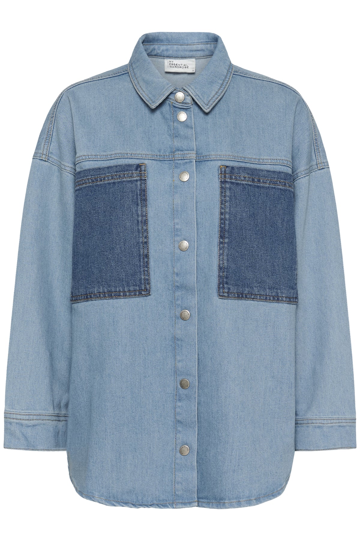 My Essential Wardrobe naisten paitatakki MWMazie 139 Boxy Mix Shirt, sininen - Image 3