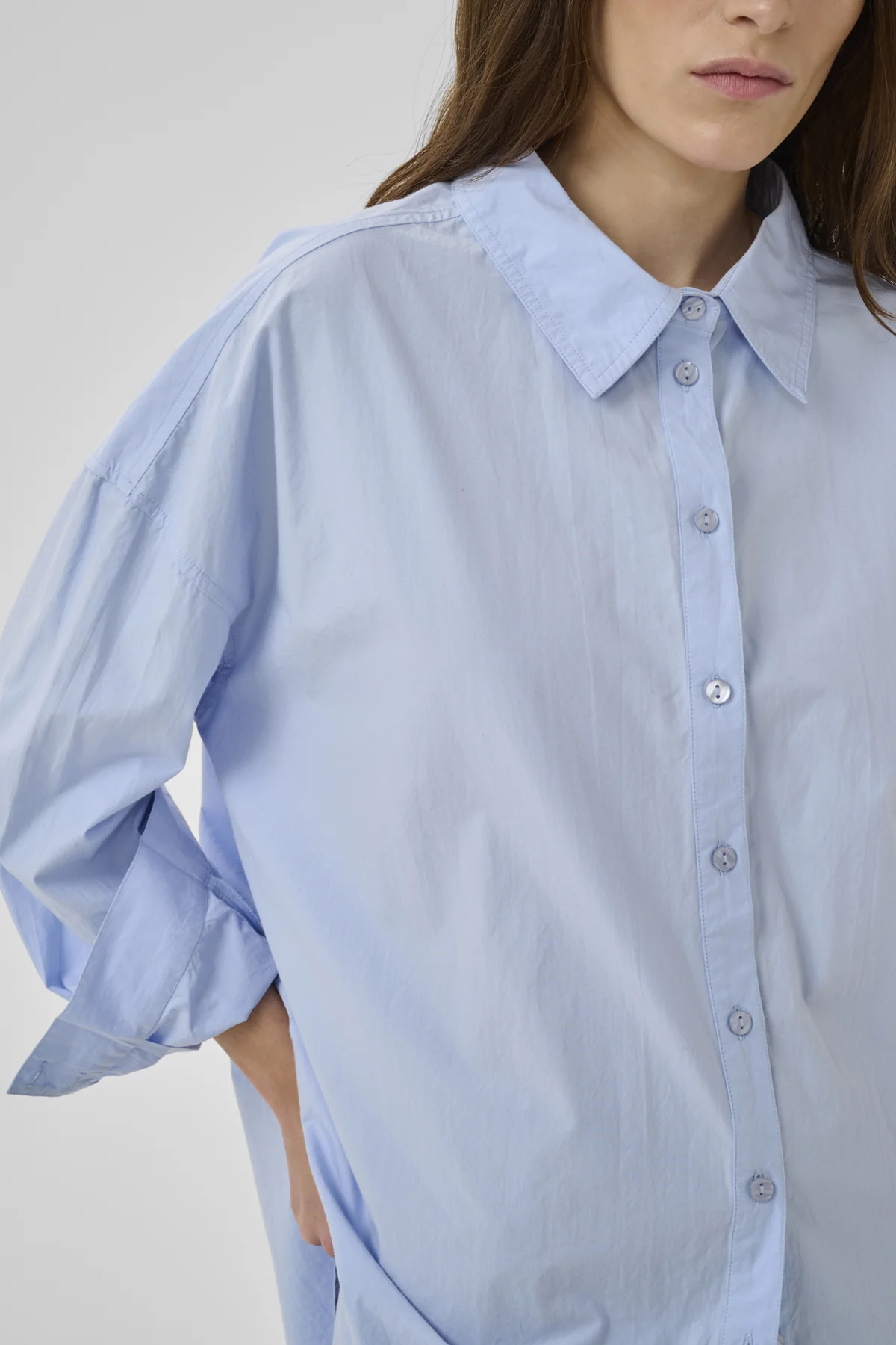 My Essential Wardrobe naisten paitapusero MWVilda Sunna Boxy Shirt, vaaleansininen - Image 5