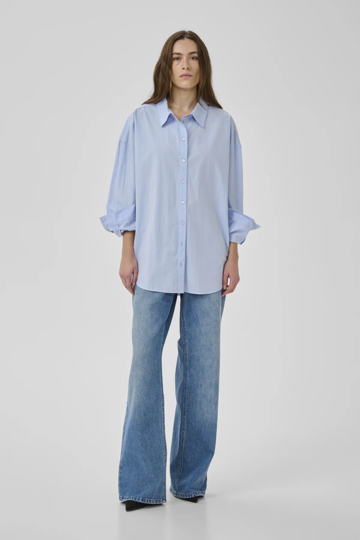 My Essential Wardrobe naisten paitapusero MWVilda Sunna Boxy Shirt, vaaleansininen - Image 6