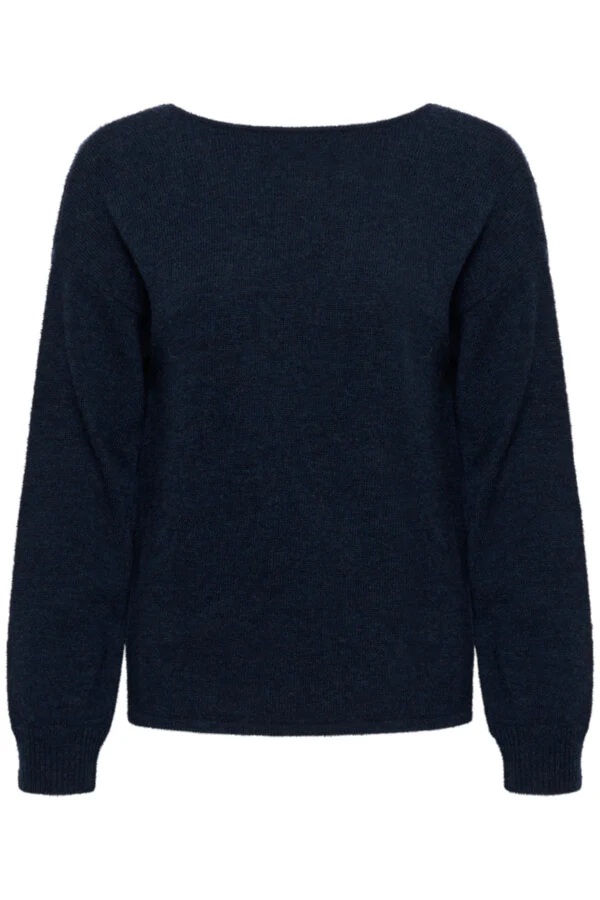 MY ESSENTIAL WARDROBE naisten neule, HuxiMW Knot Knit Pullover Tummansininen - Image 3