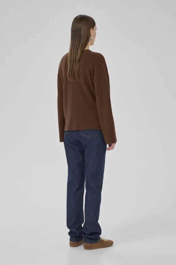MY ESSENTIAL WARDROBE naisten neuletakki, HuxiMW Knit Cardigan Tummanruskea - Image 2