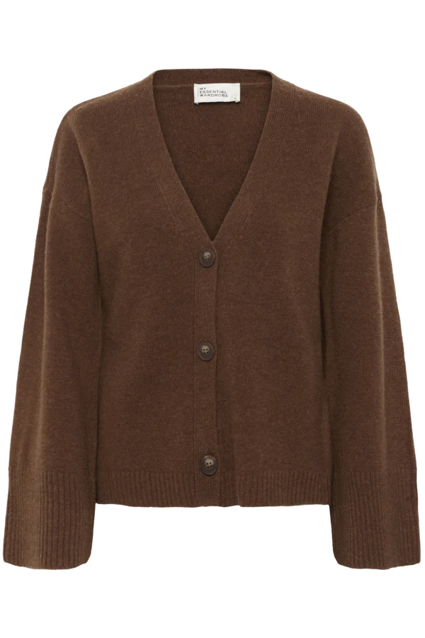 MY ESSENTIAL WARDROBE naisten neuletakki, HuxiMW Knit Cardigan Tummanruskea - Image 3