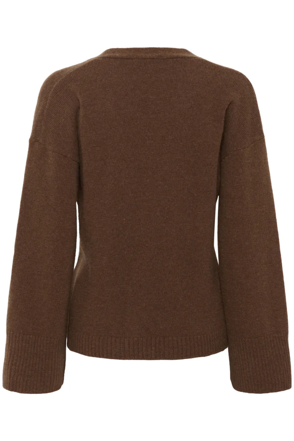 MY ESSENTIAL WARDROBE naisten neuletakki, HuxiMW Knit Cardigan Tummanruskea - Image 4