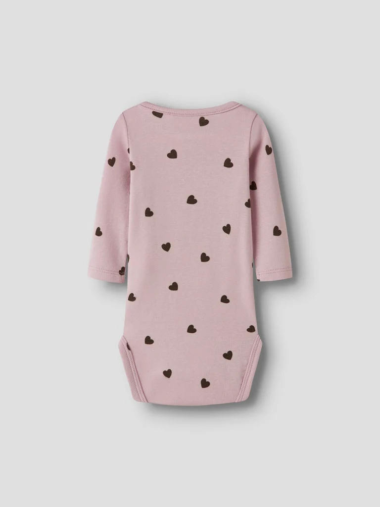 Name It lasten body, NBFKHEART LS BODY Vaaleanpunainen Kuos - Image 2