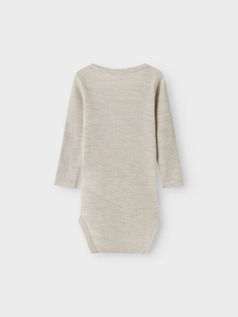 Name It lasten body, NBNWAX WOOL RIB LS BODY Harmaa - Image 3