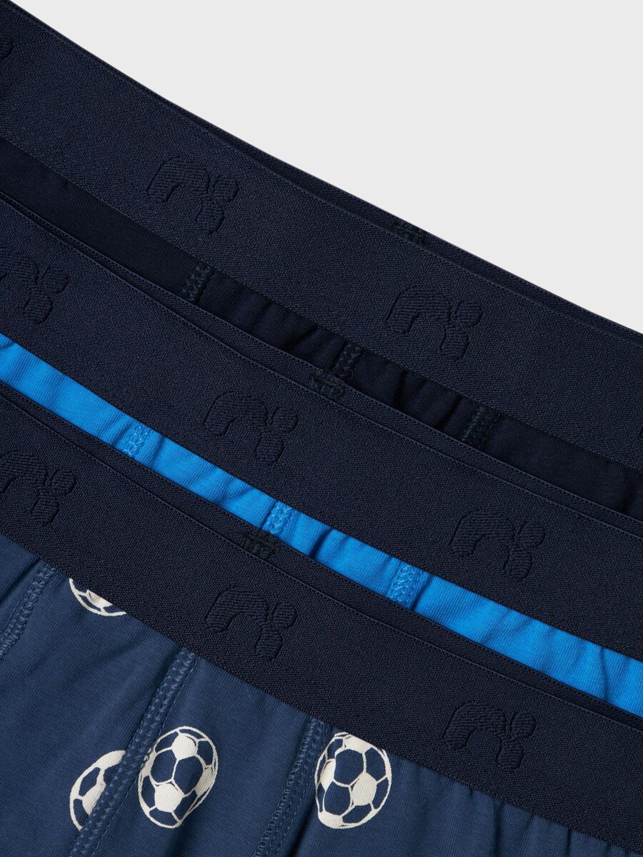 Name It Lasten Bokserit 3-Pack, NKMBOXER 3P DARK DENIM FOOTBALL NOOS Monivärinen Kuosi - Image 3