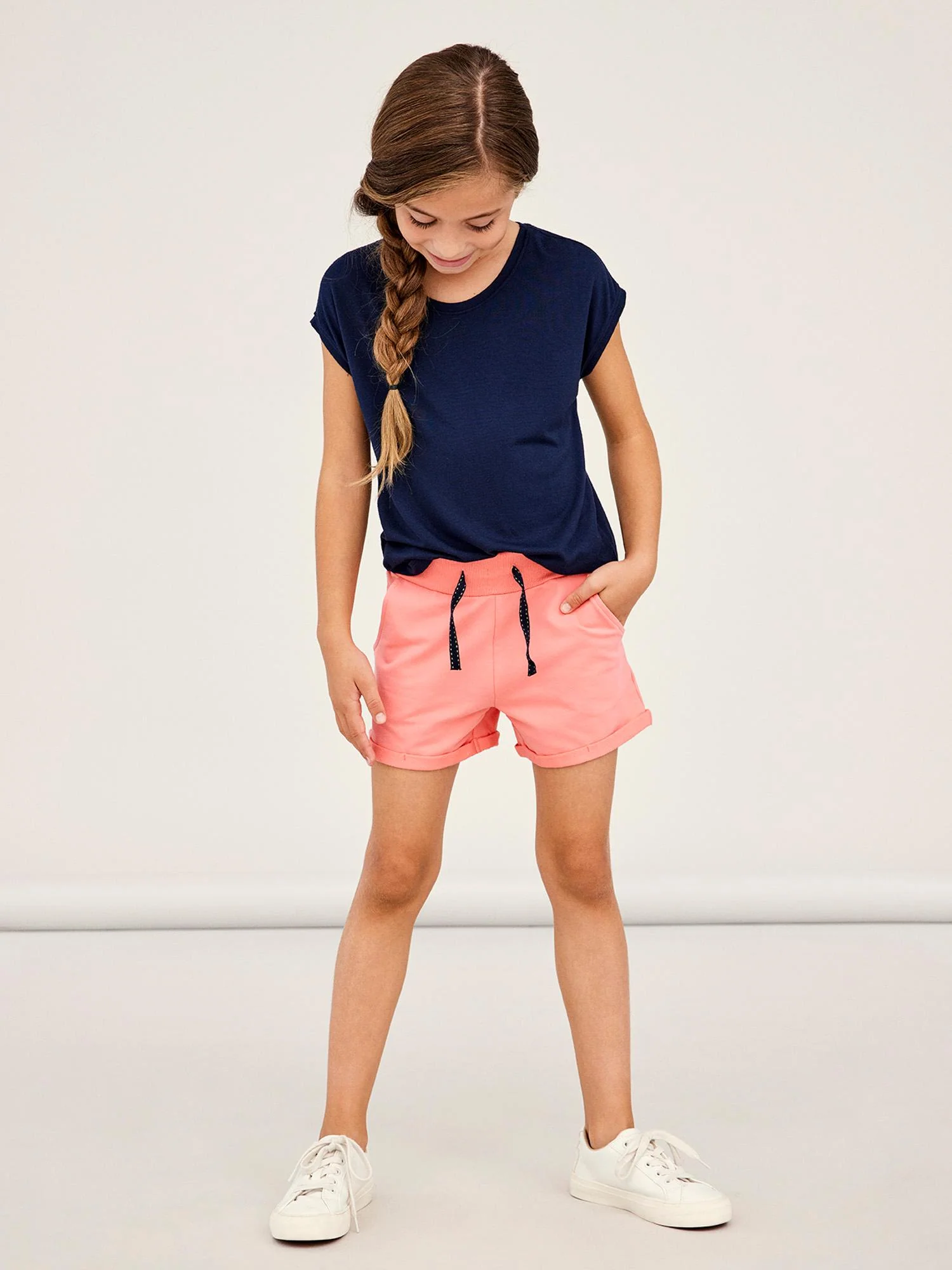 Name It Lasten shortsit NKFVOLTA SWE SHORTS UNB F, Persikka - Image 4