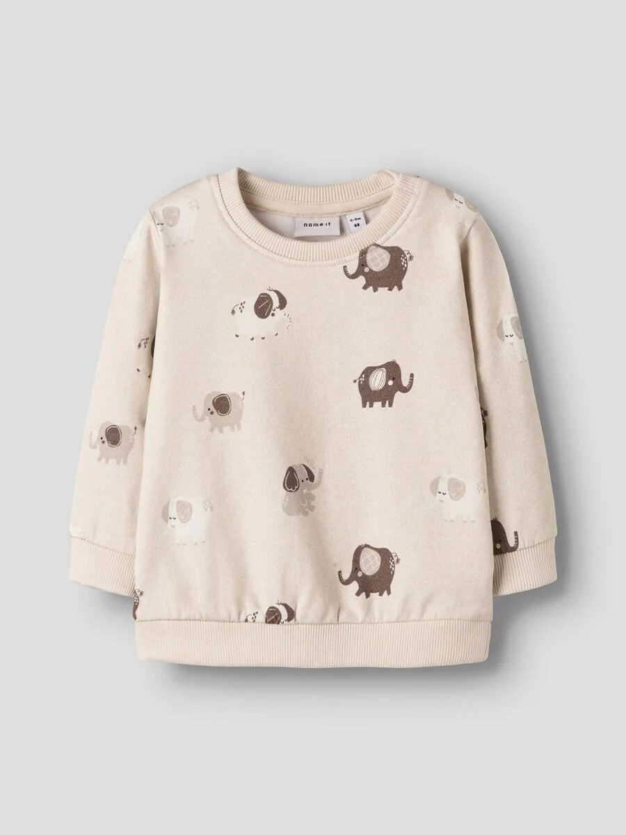 Name It lasten collegepaita, NBNOHAPI LS SWEAT BRU Beige