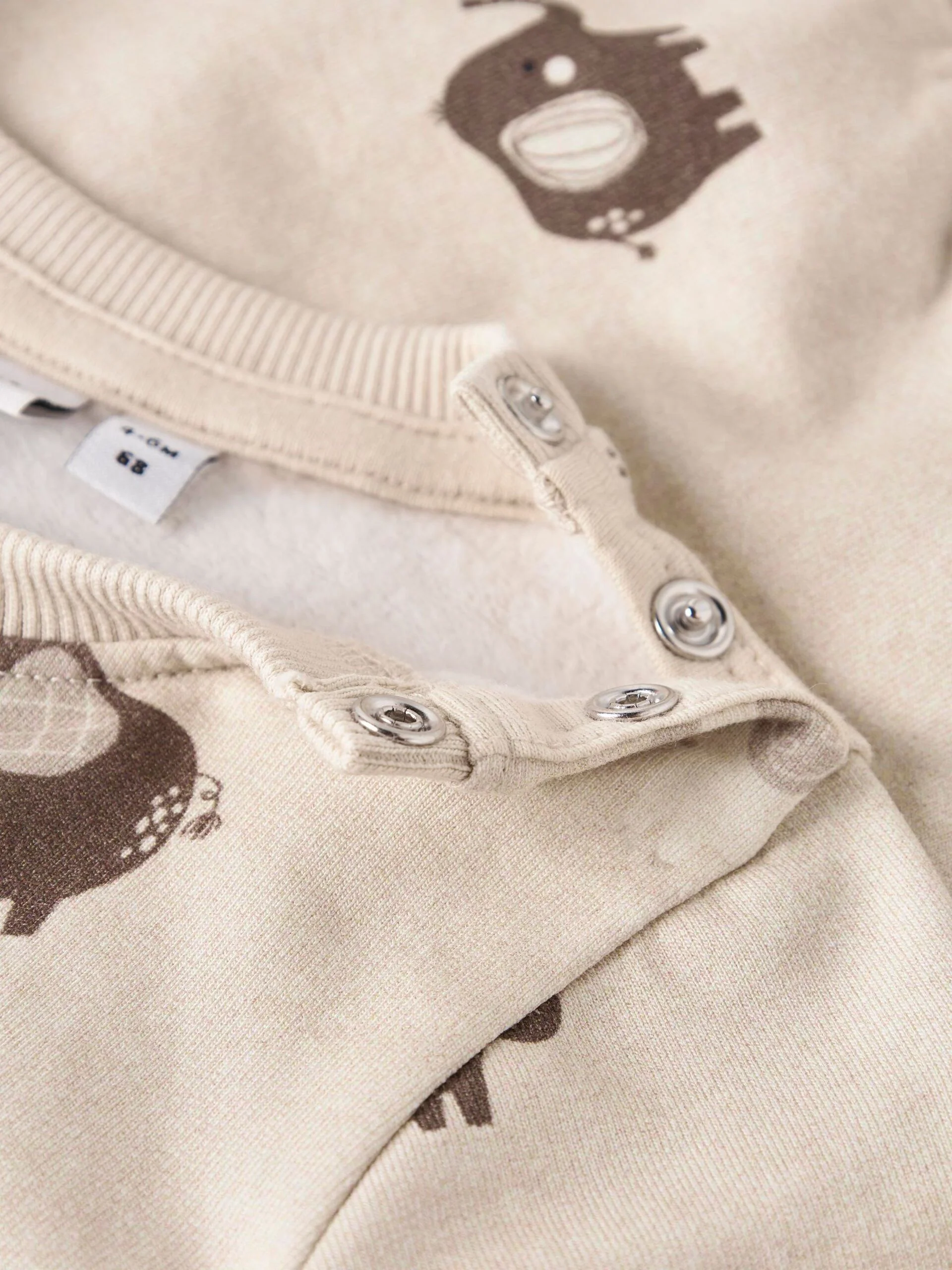 Name It lasten collegepaita, NBNOHAPI LS SWEAT BRU Beige - Image 3
