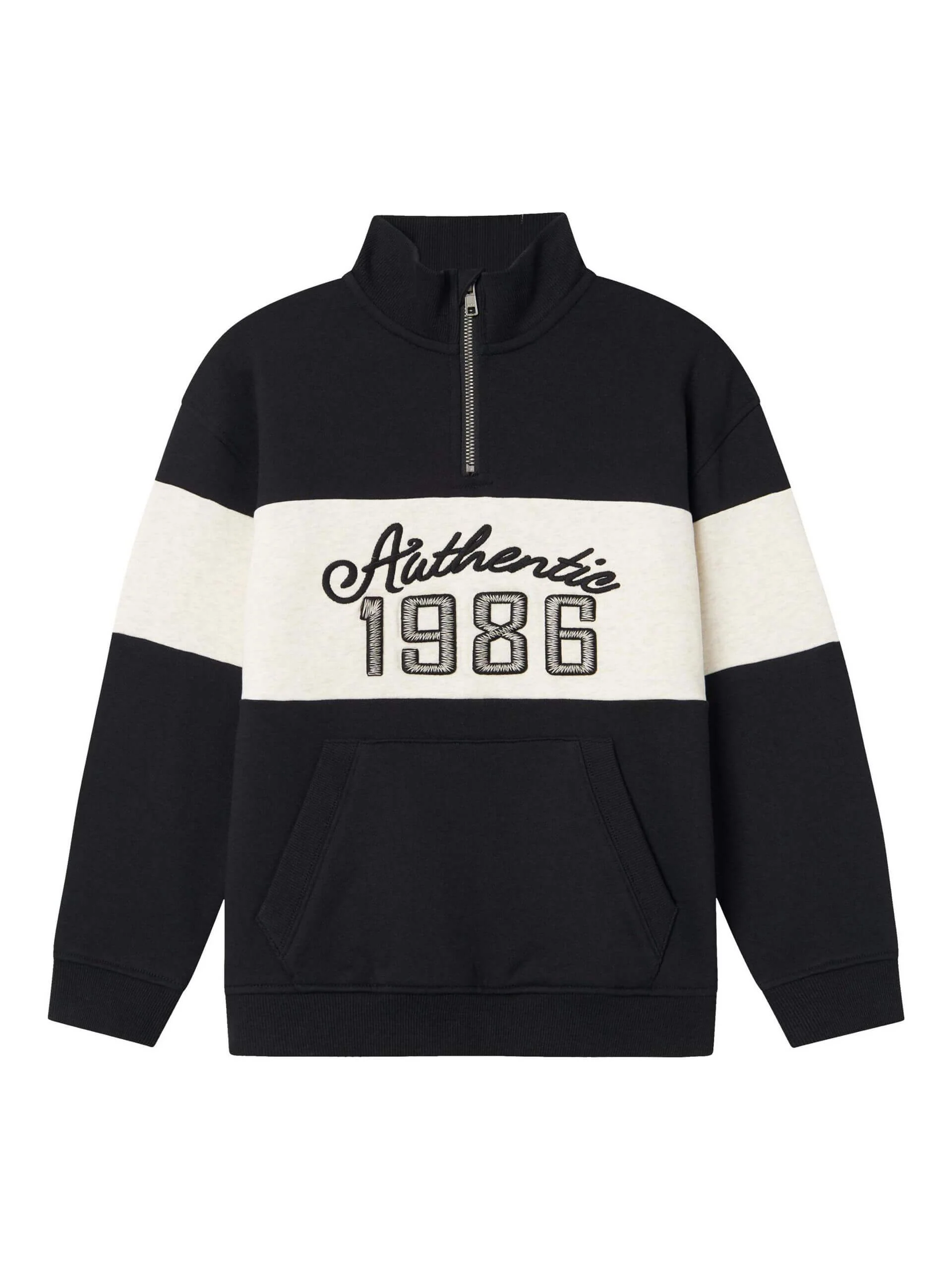 Name It Lasten Collegepaita, NKMRETA LS RLX SWEAT Musta - Image 2