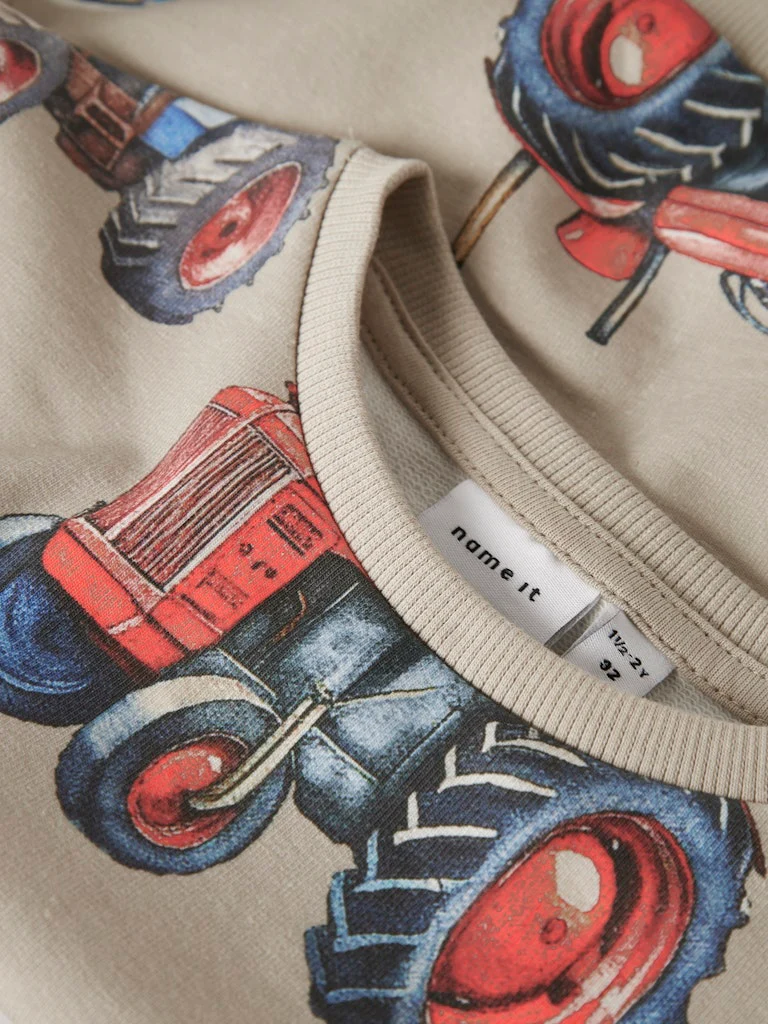 Name It lasten collegepusero, NMMLUDVIG SWEATSHIRT Beige - Image 3