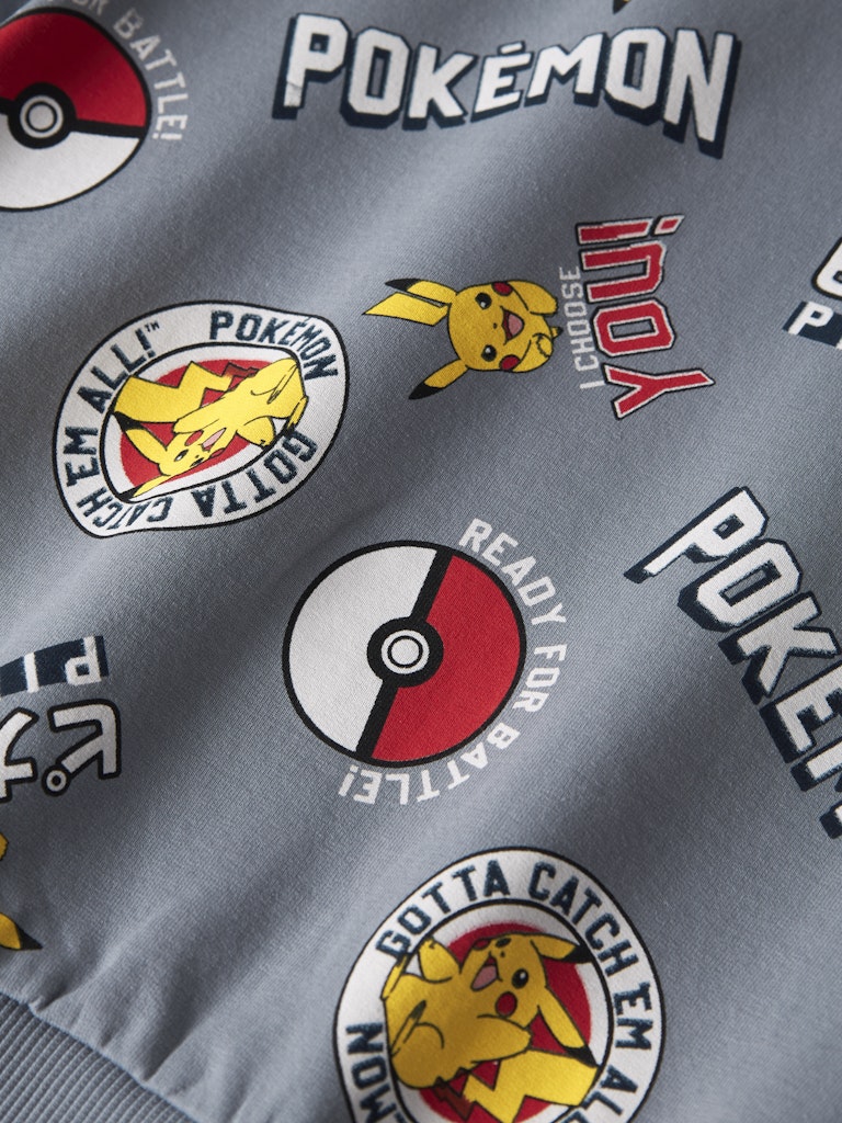 Name It  lasten collegepusero, NMMSILO POKEMON REG SWEATSHIRT Keskiharmaa - Image 3