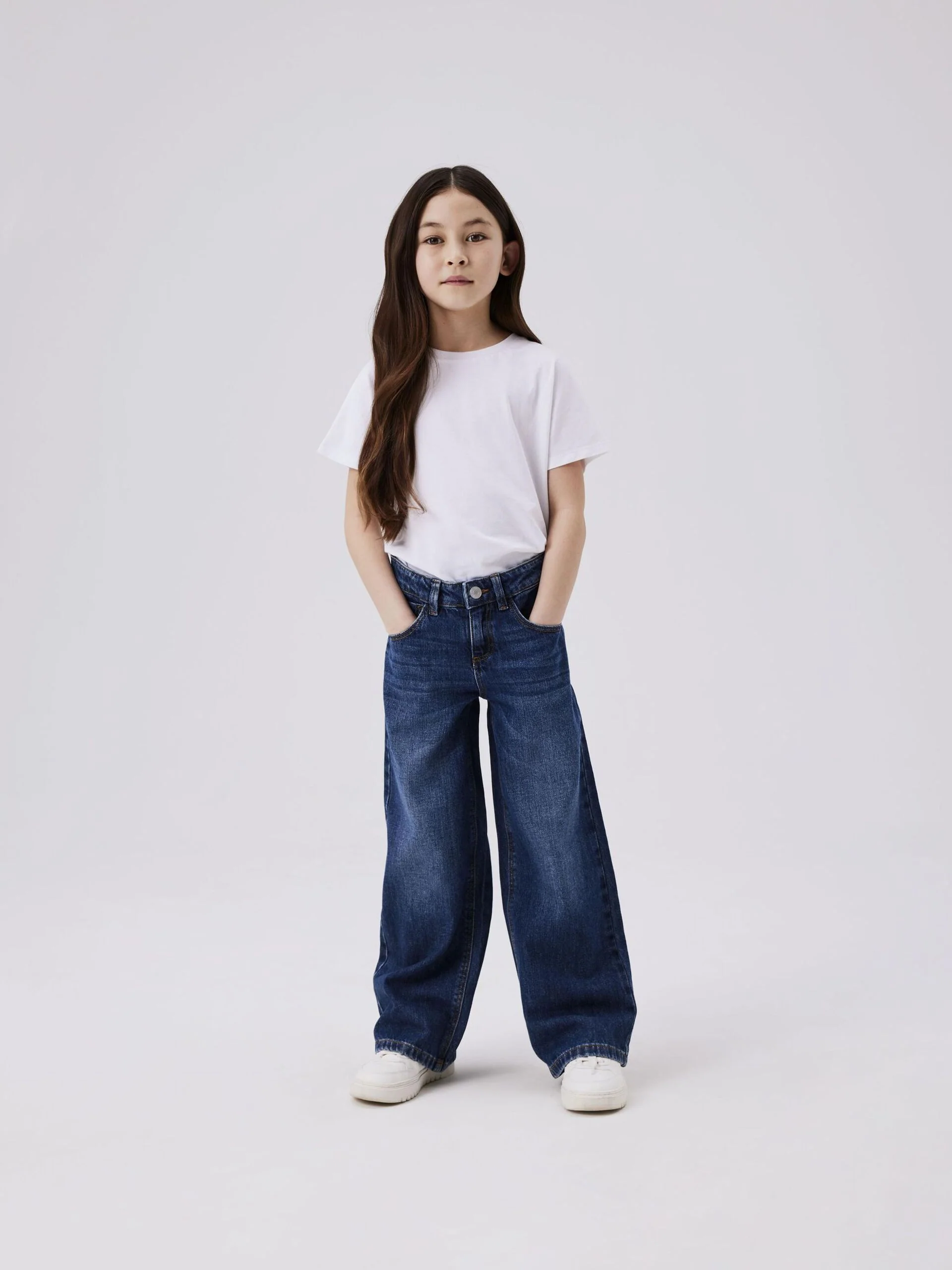 Name It Lasten Farkut, NKFROSE WIDE JEANS 5529 NOOS Indigo - Image 2