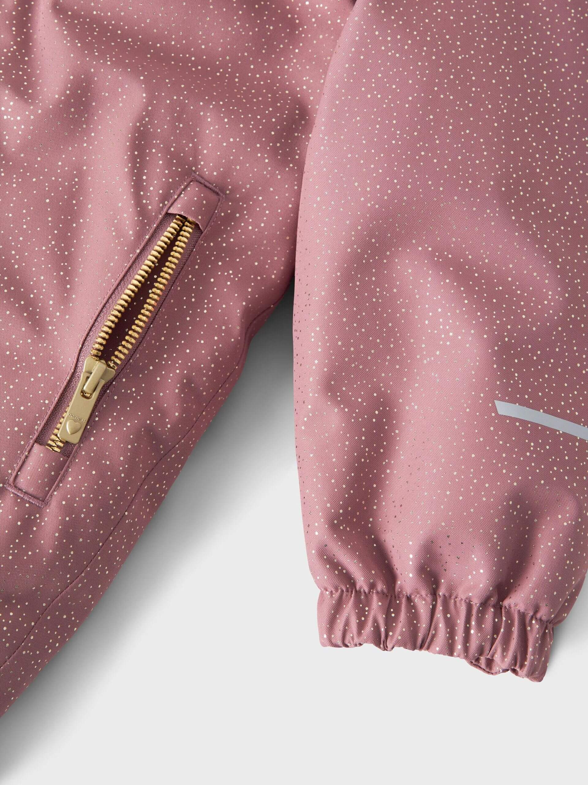 Name It Lasten Haalari, NMFSNOW10 SUIT FRILL GLITTER Vaaleanpunainen Kuosi - Image 5