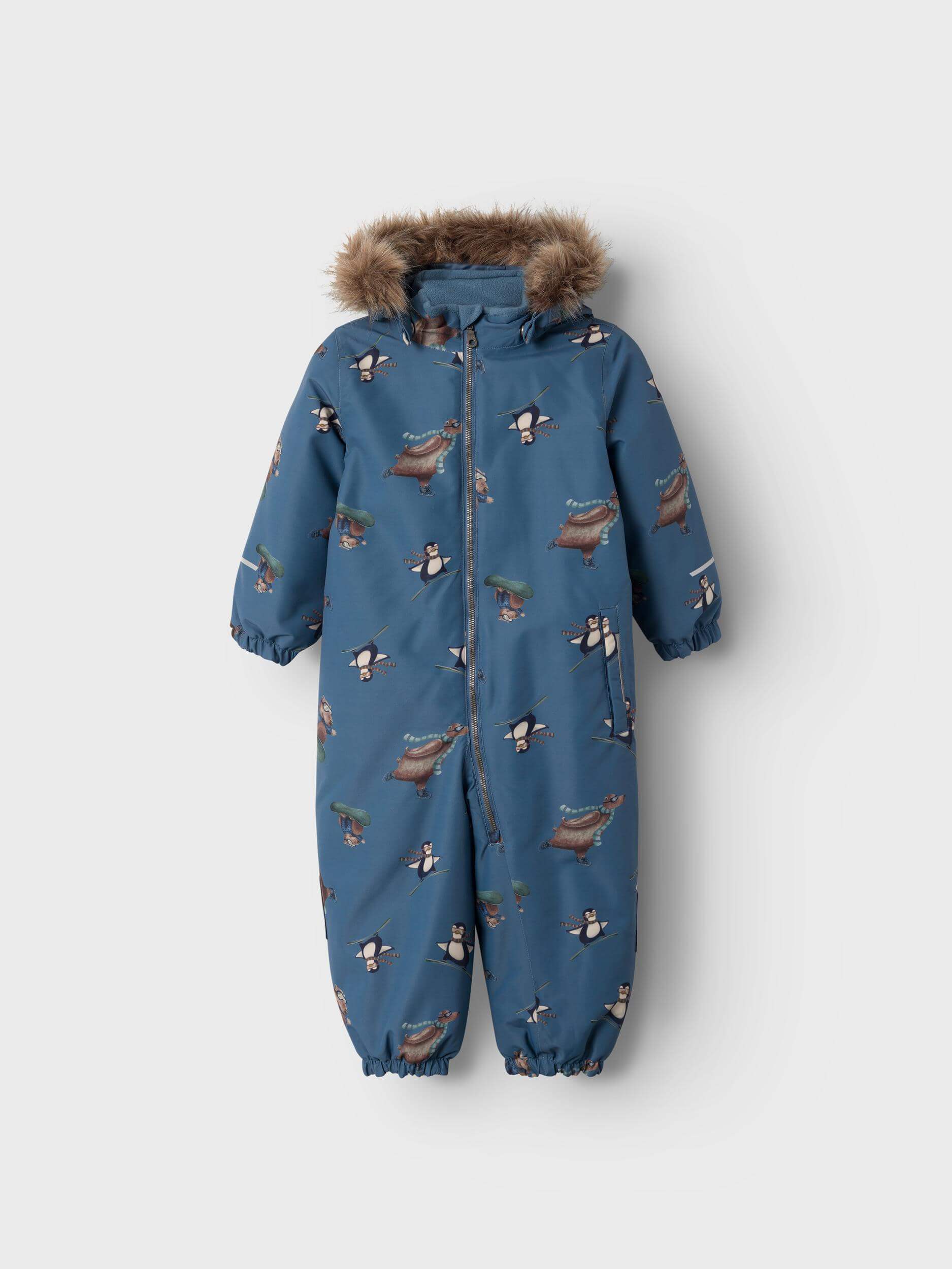 Name It lasten haalari, NMMSNOW10 SUIT ALPIN ANIMALS Vaaleansininen - Image 4