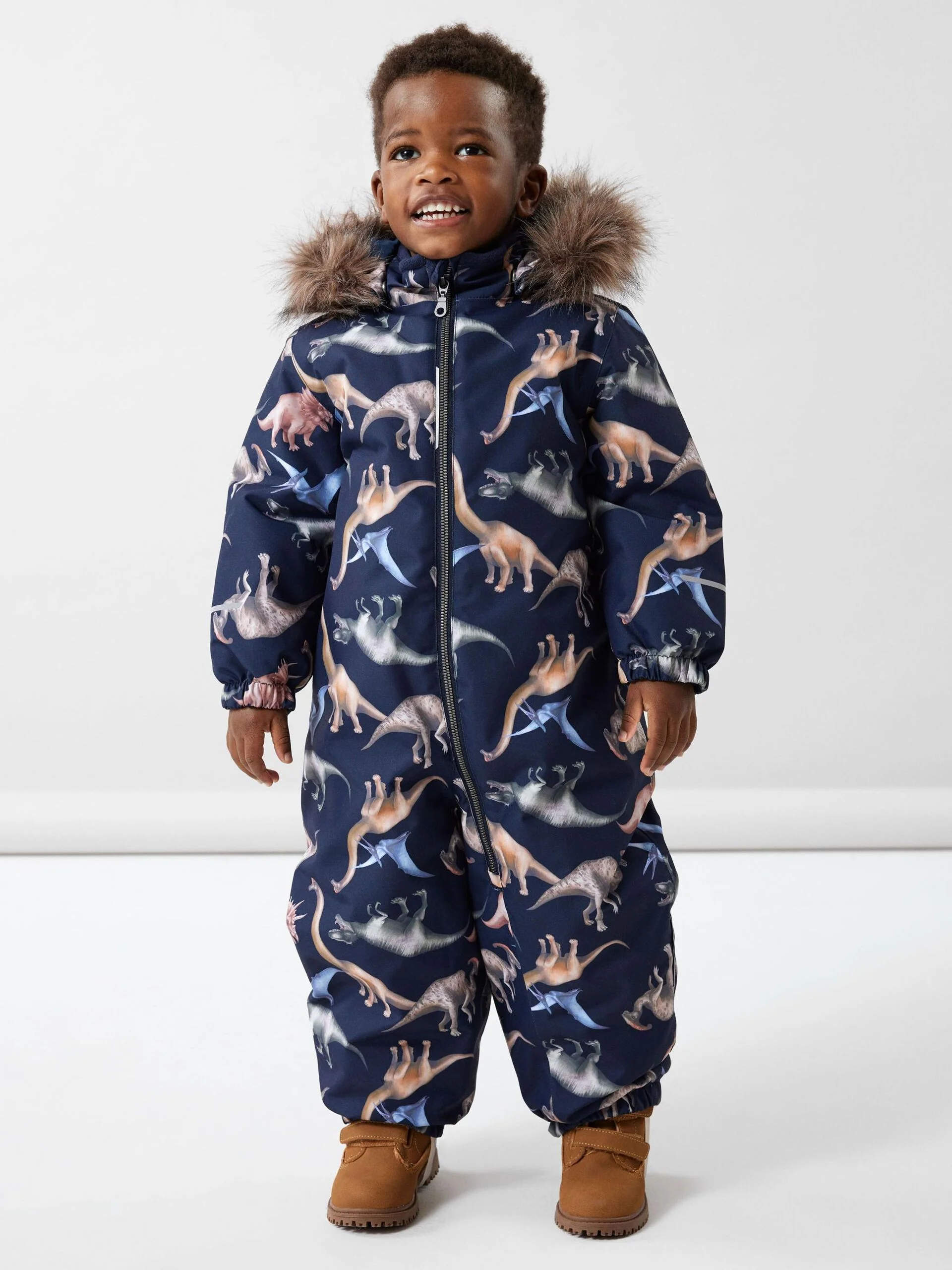 Name It Lasten Haalari, NMMSNOW10 SUIT DINO DREAM NOOS Sininen Kuosi - Image 3