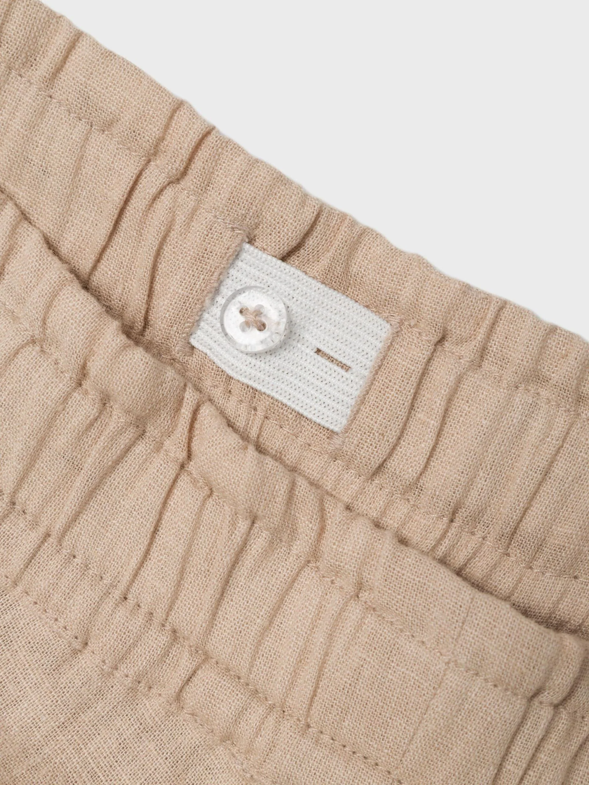 Name It lasten housut, NKFFALINNEN WIDE PANT Beige - Image 4