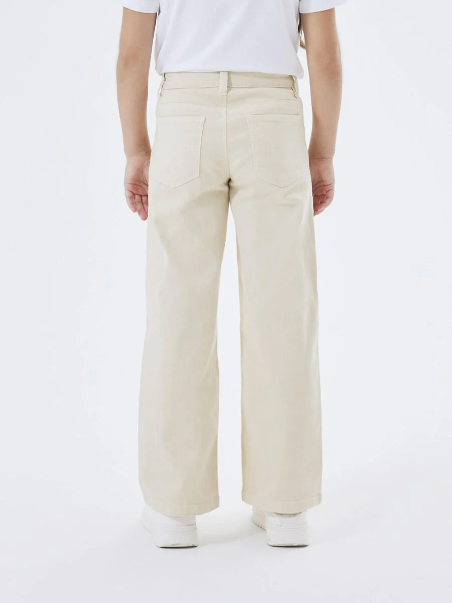 Name It Lasten Housut, NKFROSE WIDE TWI PANT Beige - Image 4