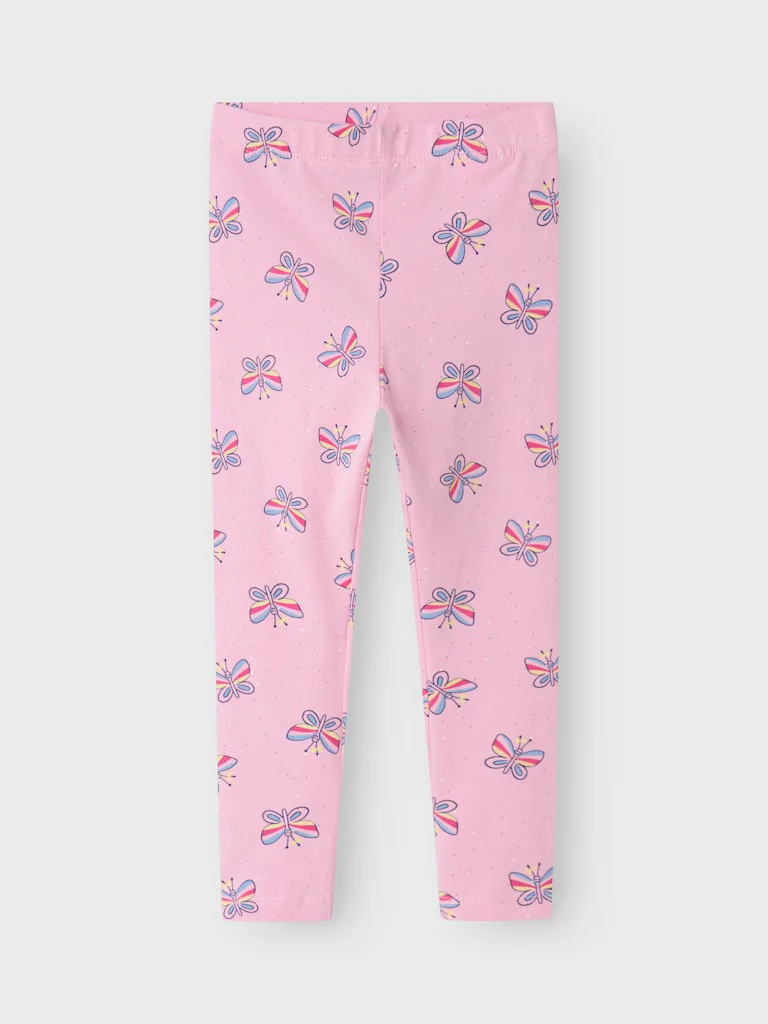 Name It Lasten Leggingsit, NMFVIVIAN AOP LEGGING Pinkki - Image 2